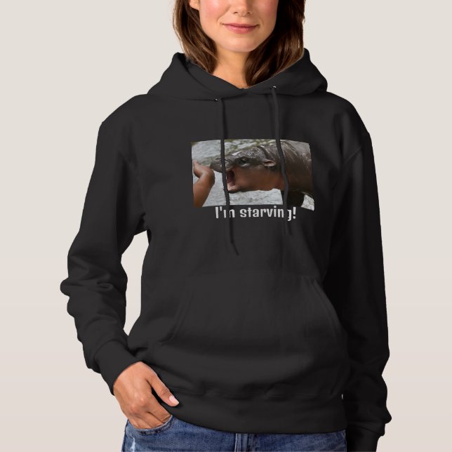 Sudadera "Estoy hambriento" Moo Deng Hoodie (Anverso)