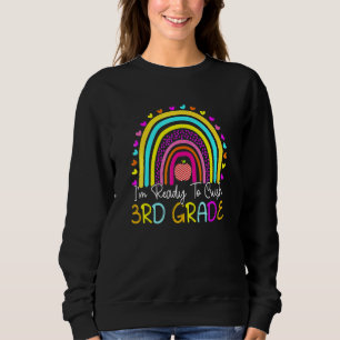 Sudadera Estoy listo para aplastar 3er grado arcoíris boho