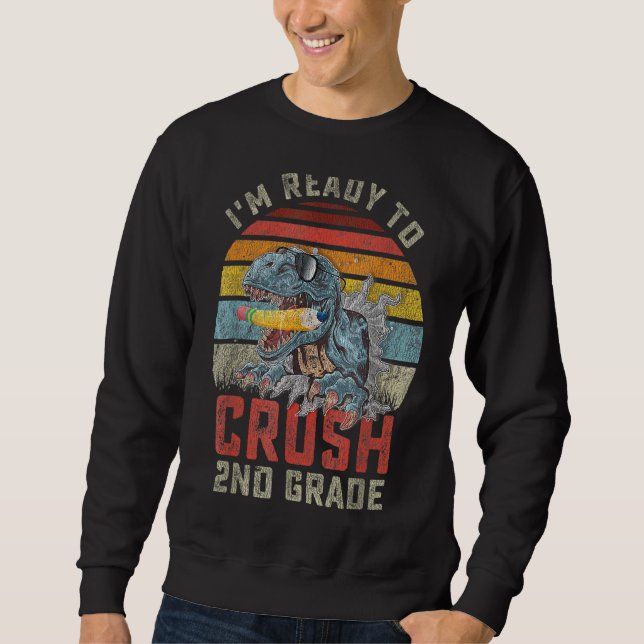 Sudadera Estoy listo para aplastar a los dinosaurios de 2º  (Anverso)