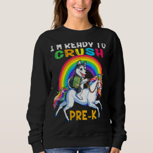 Sudadera Estoy listo para aplastar a pre K Husky montando u