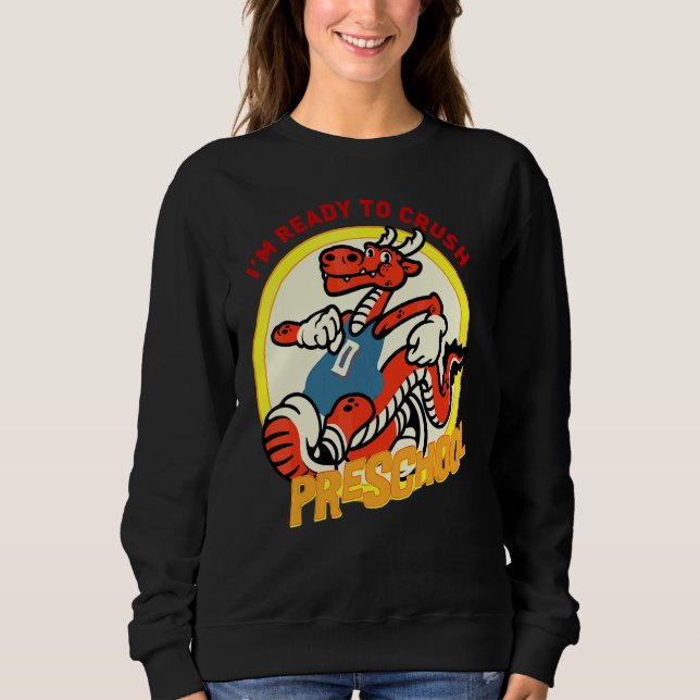 Sudadera Estoy listo para aplastar al dragón de preescolar  (Anverso)