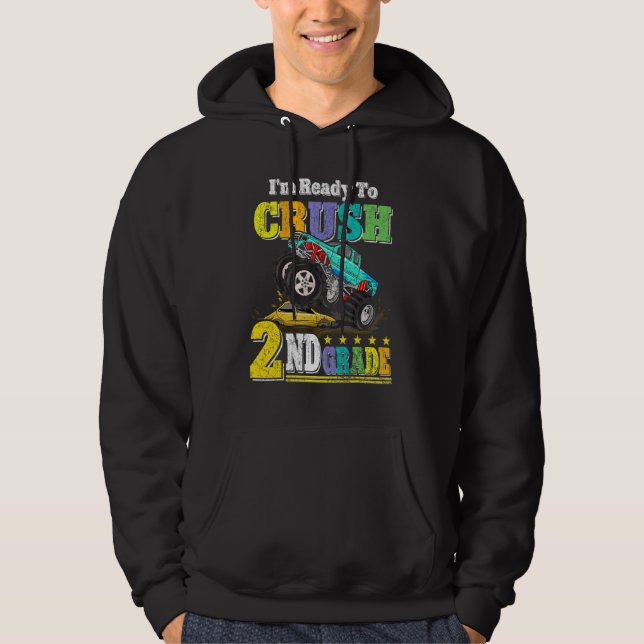 Sudadera Estoy listo para aplastar el camión monstruo de 2d (Anverso)