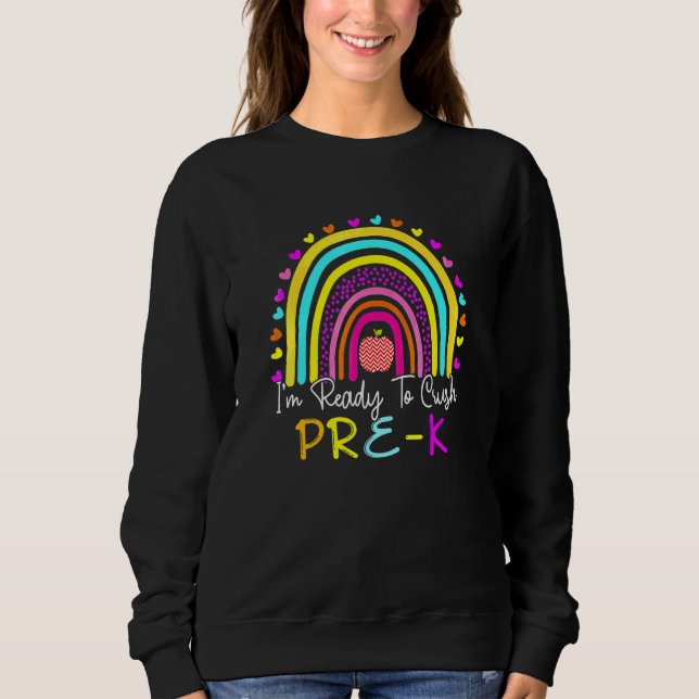 Sudadera Estoy listo para aplastar Pre K Boho Arcoíris de v (Anverso)