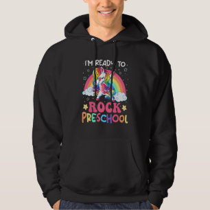 Sudadera Estoy Listo Para Rock Preescolar Unicornio 100 Día