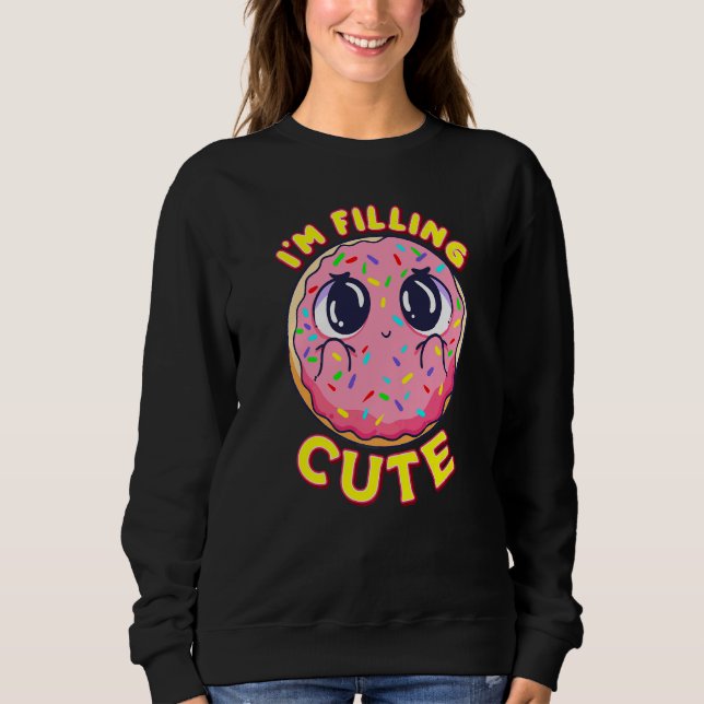 Sudadera Estoy llenando un panecillo de donut rosado con es (Anverso)