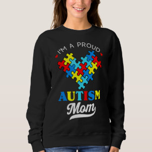 Sudadera Estoy Orgullosa Mamá Autismo Conciencia Corazón Au