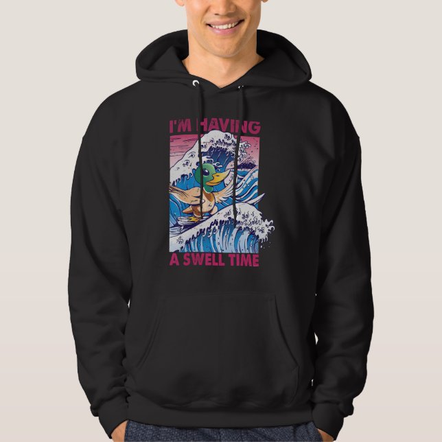 Sudadera Estoy Pasando Un Surf De Pato De Surf En Tiempos D (Anverso)