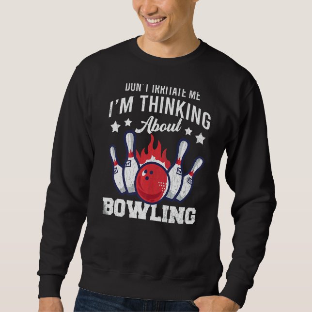 Sudadera Estoy pensando en la gráfica de Bowling Player Bow (Anverso)