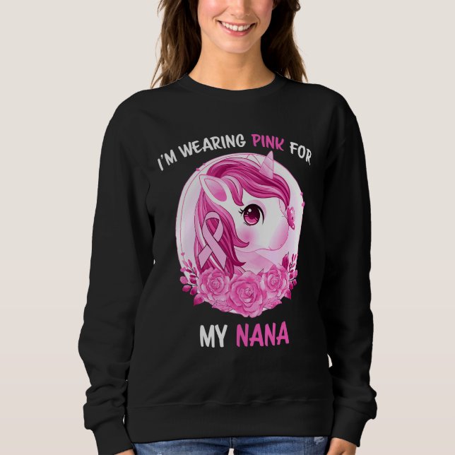 Sudadera Estoy Usando Rosa Para Mis Niños Nana Unicornios P (Anverso)