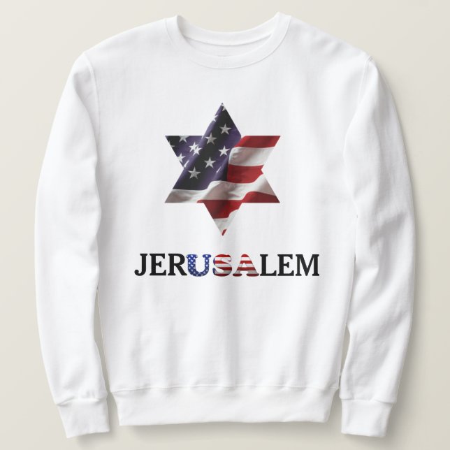 Sudadera Estrella de David USA, jerUSAlem Guerra Palestina  (Anverso del diseño)