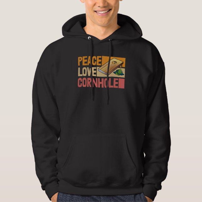 Sudadera Estrella de maíz Peace Love Cornhole Toca a mujere (Anverso)