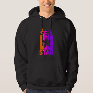 Sudadera Estrella de mar animal arcoíris burbuja con siluet