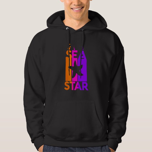 Sudadera Estrella de mar animal arcoíris burbuja con siluet (Anverso)