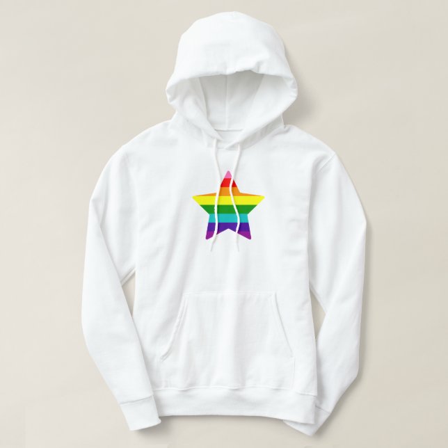 Sudadera Estrella de Navidades arcoiris con bandera del org (Diseño del anverso)