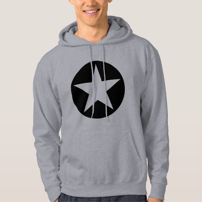 Sudadera Estrella en círculo - Negro (Anverso)