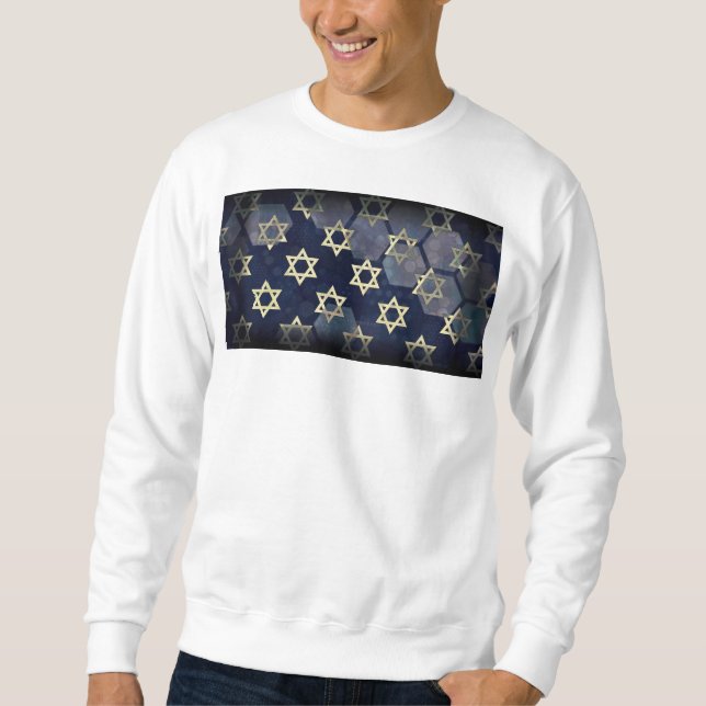 Sudadera Estrella múltiple Happy Hanukkah de SlipperyJoe de (Anverso)