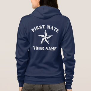 Sudadera Estrella náutica azulada y azul blanco para mujer