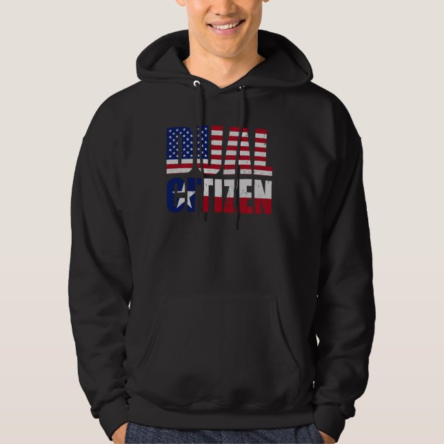 Sudadera Estrella solitaria Texas Funny Texan doble ciudada (Anverso)