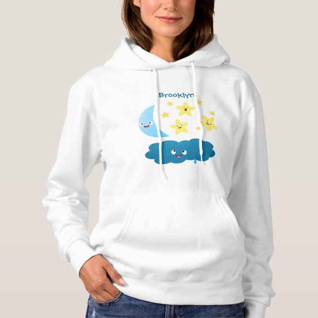 Sudadera Estrellas de canto, personalizado de luna y nube (Anverso)