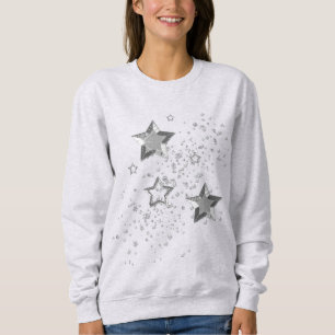 Sudadera Estrellas y confeti brillantes de la plata
