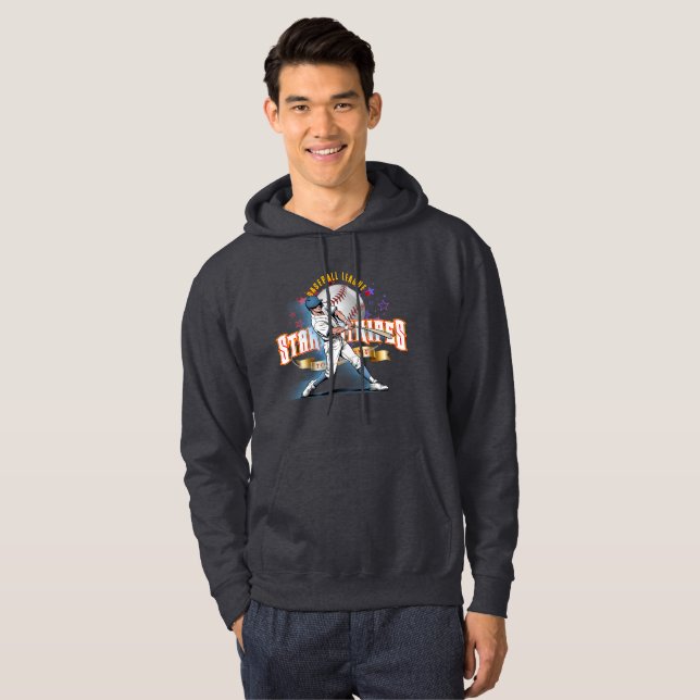 Sudadera Estrellas y Franjas de Béisbol (Modo oscuro) | Hom (Anverso completo)