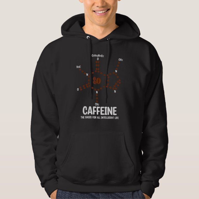 Sudadera Estructura Química Del Café Molécula De Cafeína Qu (Anverso)