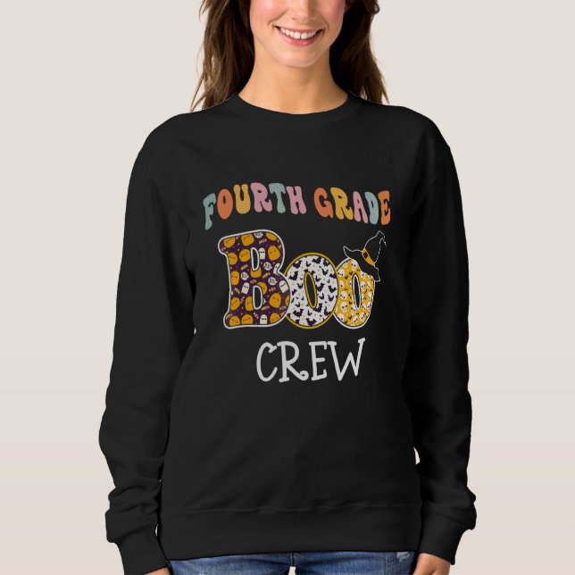 Sudadera Estudiante de cuarto grado Boo Crew Halloween (Anverso)