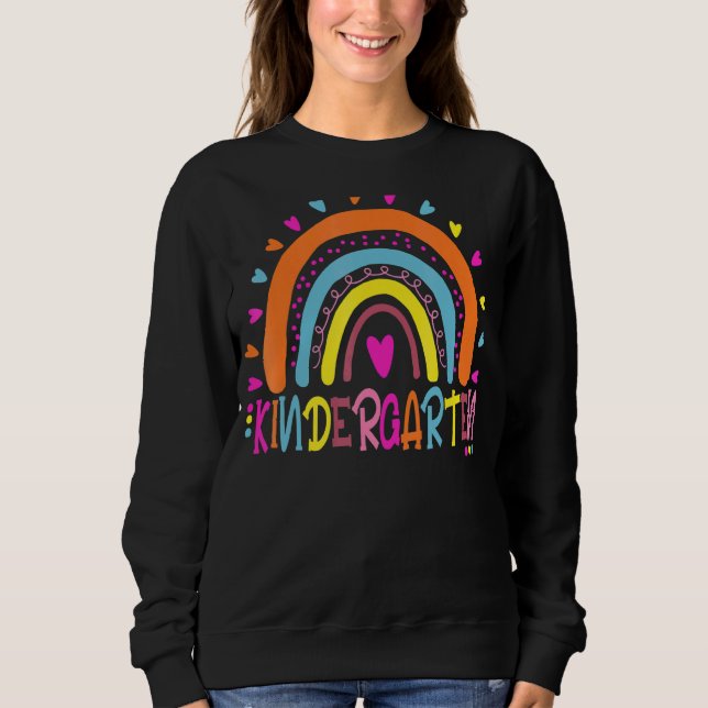 Sudadera Estudiante de kindergarten Boho Rainbow el día pas (Anverso)