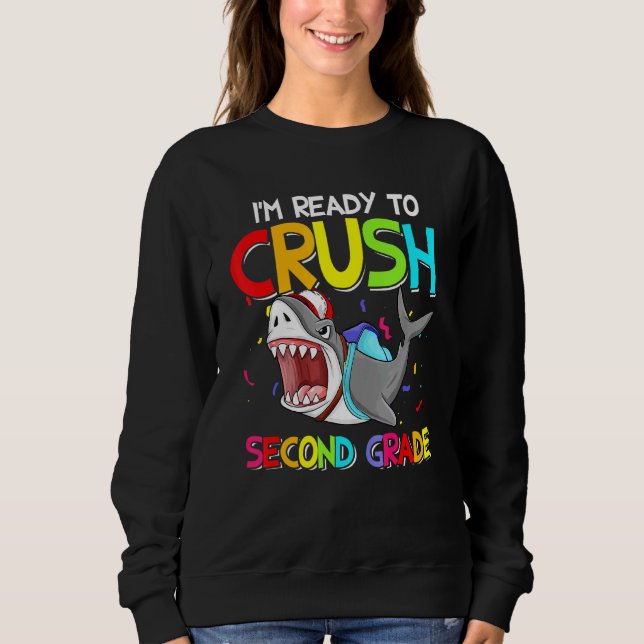 Sudadera Estudiante de segundo grado de Guay Shark I m Read (Anverso)