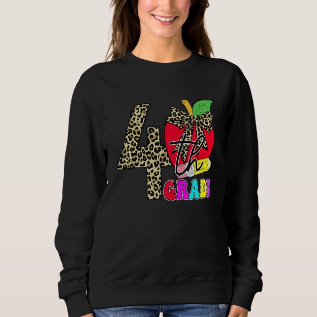 Sudadera Estudiantes de cuarto grado lidian Apple de vuelta (Anverso)