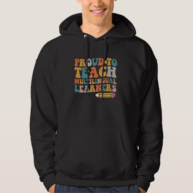 Sudadera Estudiantes Multilingües Orgullosos De Enseñar Mul (Anverso)