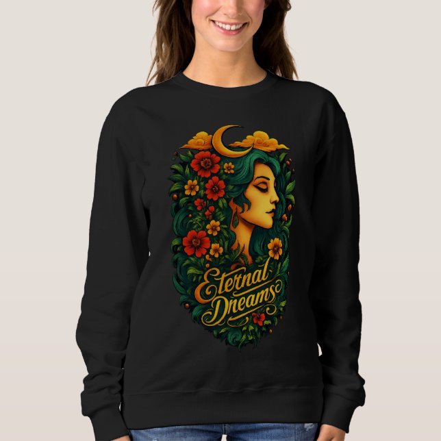 Sudadera Eternal Dreams Moon Goddess Floral Art (Anverso)