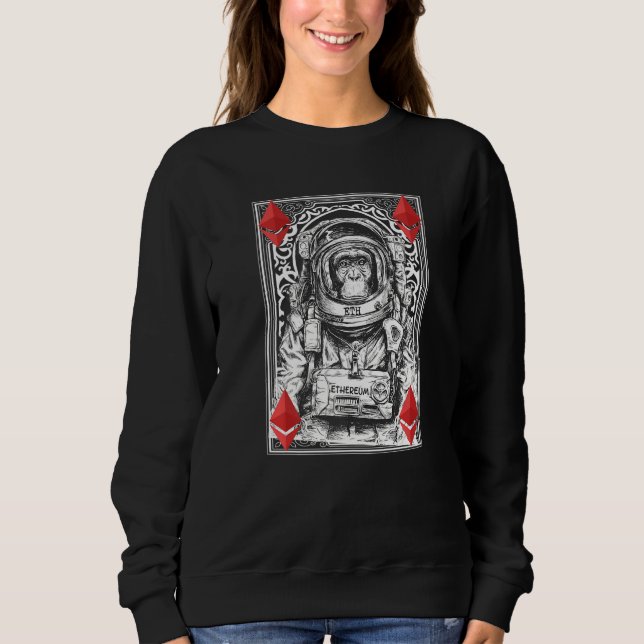 Sudadera Ethereum Space Monkey Crypto Moon Cryptocurrency E (Anverso)