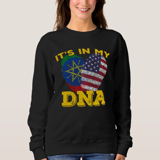 Sudadera Ethiopia Ethiopians Africa Flag Proud DNA American (Anverso)
