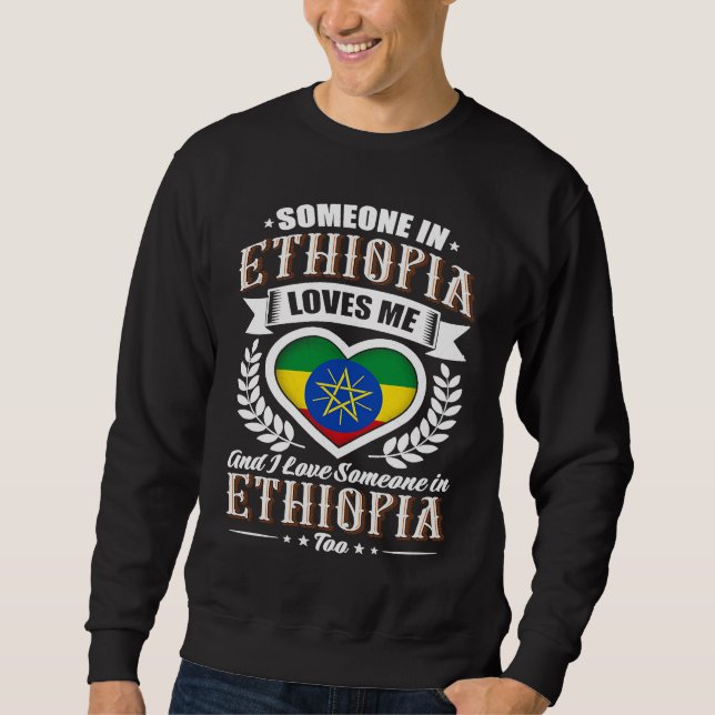 Sudadera Ethiopian Heart Flag Someone in Ethiopia Loves Me (Anverso)