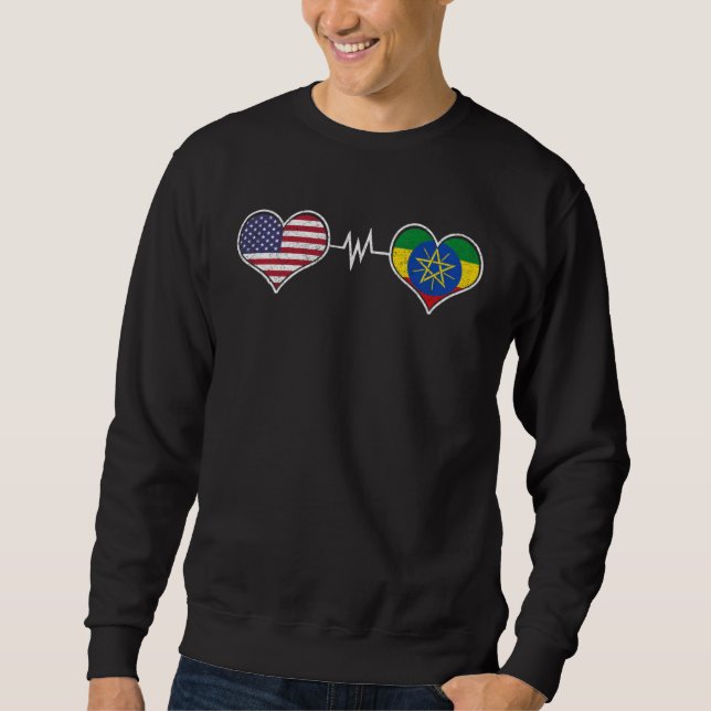 Sudadera Etiopía Etíopes África Bandera Orgulloso ADN Ameri (Anverso)