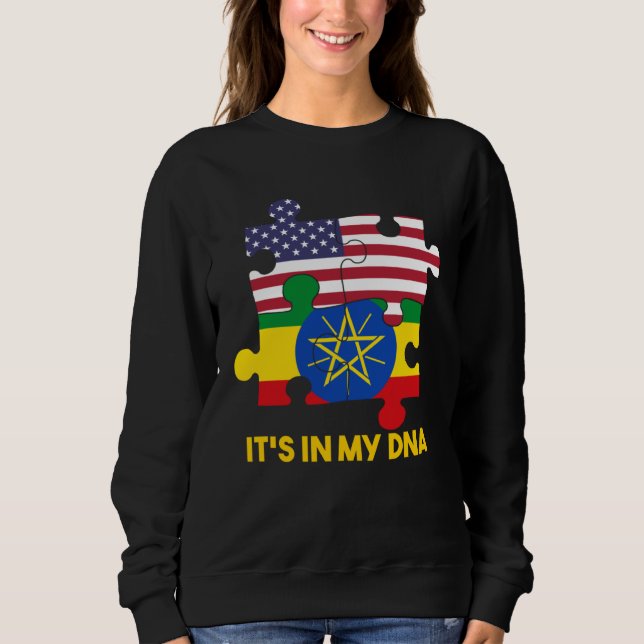 Sudadera Etiopía Etíopes África Bandera Orgulloso ADN Ameri (Anverso)
