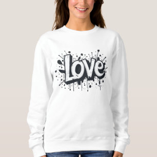 Sudadera Etiqueta de amor monocroma