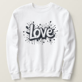 Sudadera Etiqueta de amor monocroma