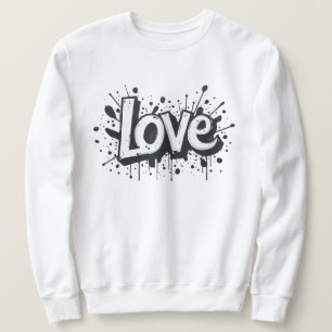 Sudadera Etiqueta de amor monocroma
