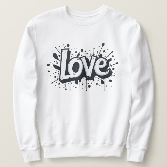 Sudadera Etiqueta de amor monocroma (Anverso del diseño)