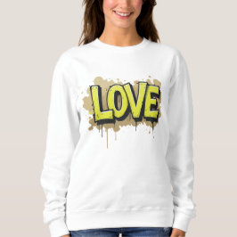 Sudadera Etiqueta de amor monocroma