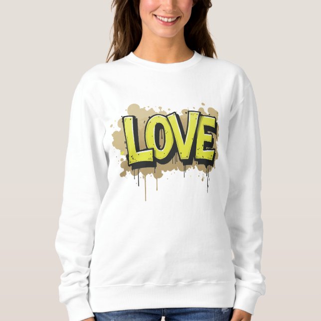 Sudadera Etiqueta de amor monocroma (Anverso)