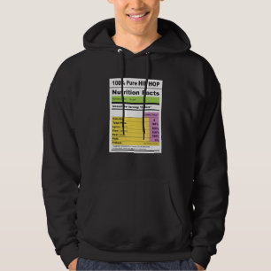 Sudadera Etiqueta de datos nutricionales de música rap HIP
