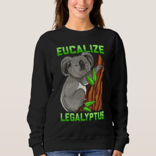 Sudadera Eucalize Legalyptus Stoner Koala Bear Pun Meme