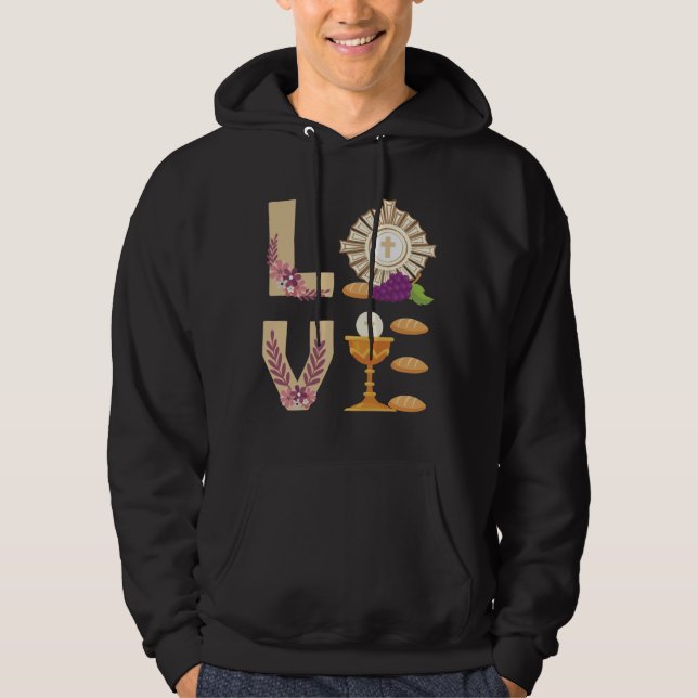 Sudadera Eucaris Católica 1ª Santa Comunión para Chicas (Anverso)