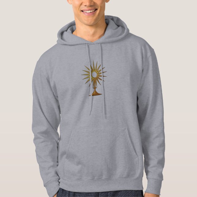 Sudadera Eucaristía Santa en la Monstrancia dorada (Anverso)