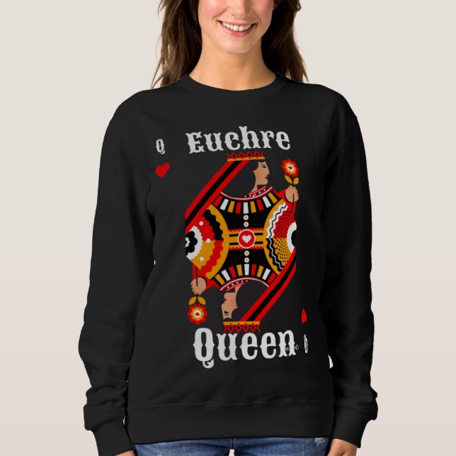 Sudadera Euchre Queen Euchre Card Game (Anverso)