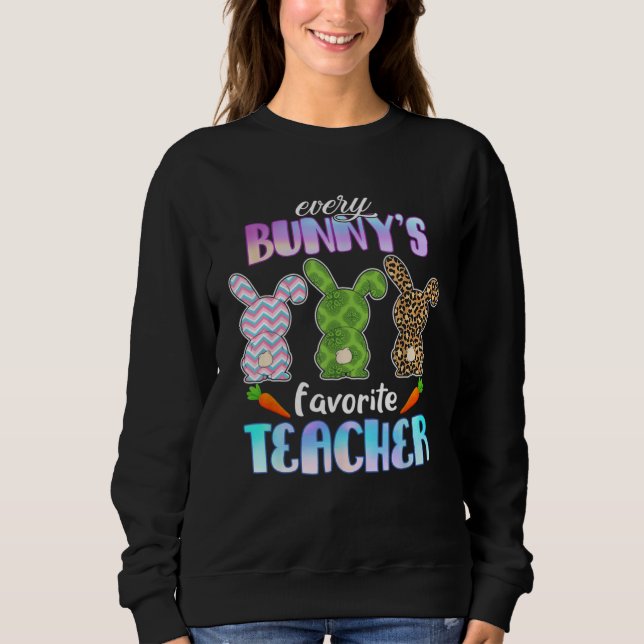 Sudadera Every Bunny Is Favorite Teacher Leopard Bunny East (Anverso)