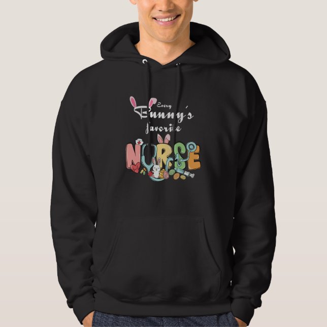 Sudadera Every Bunny s Favorite Nurse N Cute Bunnies Easter (Anverso)